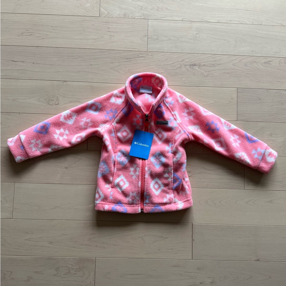 Columbia Pink Fleece Jacket New NWT Benton Springs Zip Up 3T